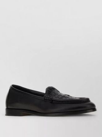 Bottega Veneta silenzio leather loafers featuring woven detail