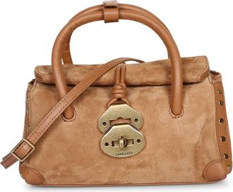 Zanellato Bruine su&egrave;de leren tas. - Dames - Handtassen - Bruin - ONE Size - Su&egrave;de - Tassen