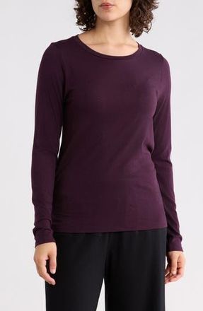 Eileen Fisher Stretch Organic Cotton Blend T-Shirt in Violet at Nordstrom Rack, Size Xx-Small