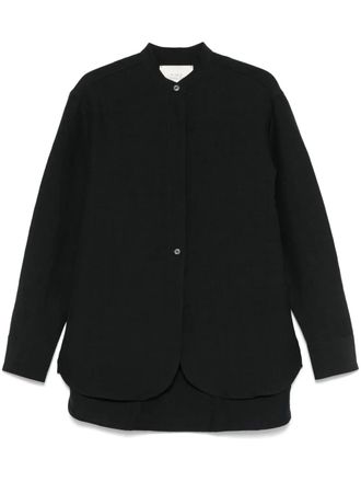 STUDIO NICHOLSON Beam shirt - women - Virgin Wool/Linen/Flax - 8 - Blue