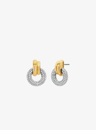 Michael Kors Pav&eacute; Interlocking Hoop Earrings