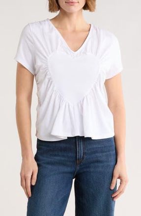 Vigoss Ruched Heart Top in White at Nordstrom Rack, Size Xx-Large