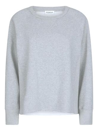 Dondup raw-hem crew-neck sweatshirt - women - Cotton - S - Grey