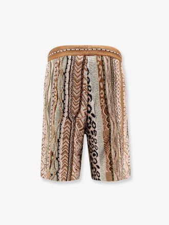 Laneus Geometric-Patterned Cotton Blend Bermuda Shorts - Multicolor