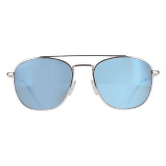 Serengeti Eyewear Aviator Shiny Silver Mineral Polarized 555nm Blue Carroll