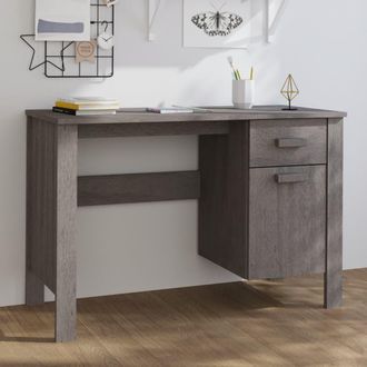 vidaXL Vidaxl - Escritorio Hamar Madera Maciza De Pino Gris Claro 113x50x75 Cm