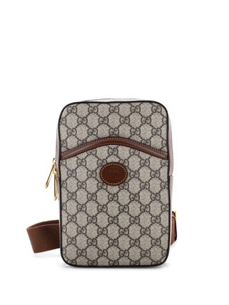 Gucci Interlocking G Patch Sling Bag GG Coated Canvas Small crossbody bag - women - Fabric - One Size - Brown