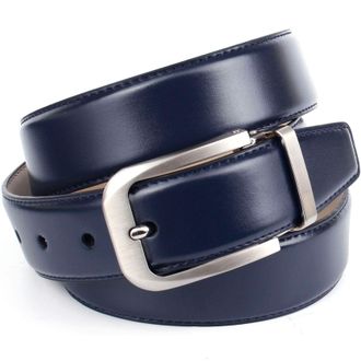 Anthoni Crown Lederg&uuml;rtel ANTHONI CROWN, Herren, Gr. 90, blau (dunkelblau), Leder, unifarben, G&uuml;rtel Lederg&uuml;rtel, im klassischen Design, Glattleder