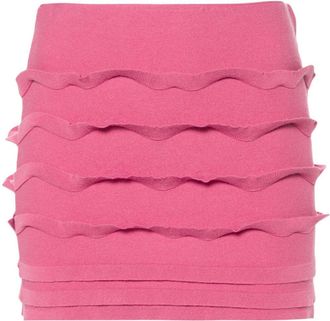 Blumarine ruffled mini skirt - women - Polyester/Viscose - S - Pink