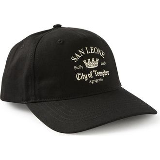 Cotton On Mens 5 Panel Hat in Black San Leone at Nordstrom