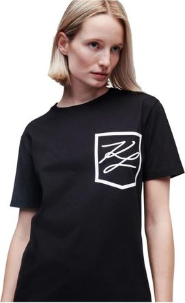 Karl Lagerfeld T-shirt - Dames - T-shirts - Zwart - XL - Tops