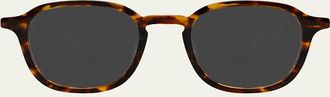 Barton Perreira Mens Keyhole-Bridge Acetate Square Sunglasses