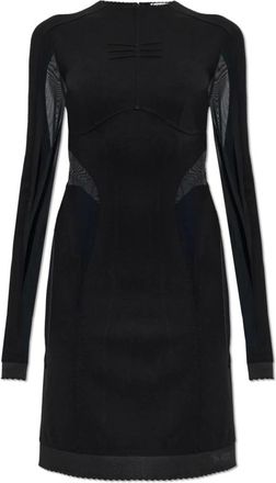 The Attico Kleedjes, Dames, Zwart, M, Fitted Dress with Transparent Inserts