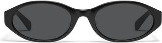 Quay Aura Points 55mm Oval Sunglasses in Black/Smoke at Nordstrom