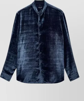 Giorgio Armani silk velvet regular-fit shirt