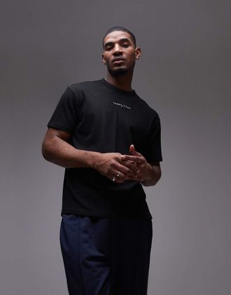 Tommy Jeans small linear logo t-shirt in black