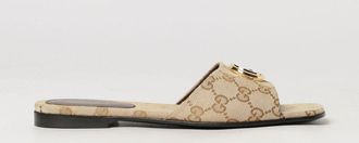 Gucci Mules in cotone jacquard con monogramma GG e punta squadrata