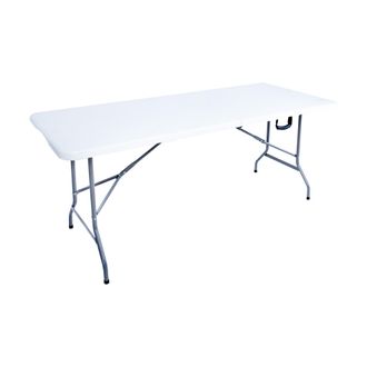 Mobili Rebecca Mobili Rebecca - Rebecca Mobili Mesa Plegable Blanco Acero Hdpe Camping Balc&oacute;n 74x180x74