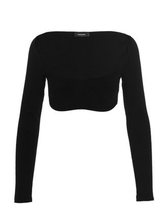 Dsquared2 Womens Ribbed Cropped Sweater