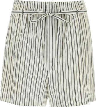Saint Laurent Shorts de algod&oacute;n a rayas - Shorts - Mujer - Beige - L