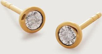 Monica Vinader Gold Diamond Essential Small Stud Earrings Diamond