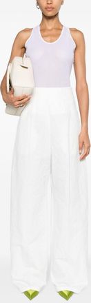Max Mara Womens Linen And Cotton Blend Trousers - White - Size EU 36 (Womens)