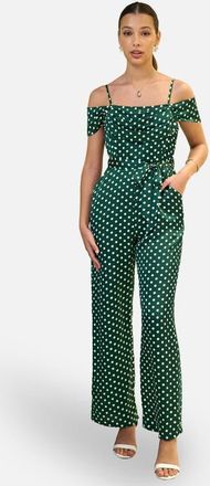Yumi Spot Bardot Jumpsuit in Green at Nordstrom, Size 12