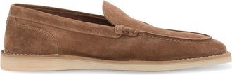 Dolce & Gabbana DG-plaque suede loafers - men - Rubber/Goat Skin/Calf Suede/Calf Leather - 41.5 - Brown
