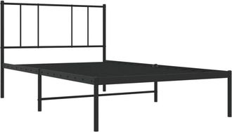 vidaXL Estructura cama sin colchón con cabecero metal negro 100x190 cm Vidaxl
