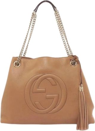 Gucci Pre-owned Shoulder Bags, female, Brown, Size: ONE SIZE Pre-owned Vintage Tote Bag