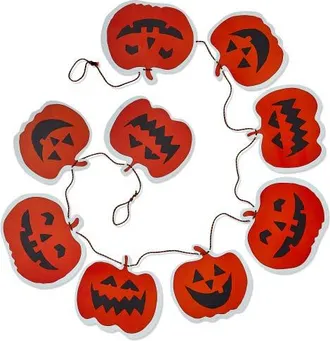 Tag Paper Jack O Lanterns Garland Decorative Halloween Decor in Orange at Nordstrom