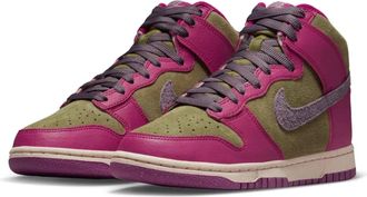 Nike Dunk High FB1273-500 Sneakers Womens Dynamic Berry Suede Lifestyle Shoes