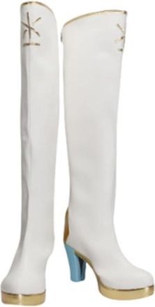 Generic Womens Anime Cosplay Boots for Kuzuha Virtual Fancy Stage Performance Props Shoes Custom Made Halloween Christma Comic Con (white,10.5)
