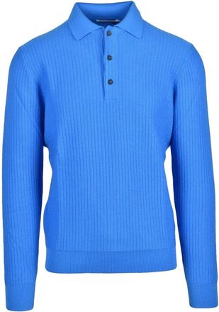 KANGRA Truien & Vesten, Heren, Blauw, L, Wol, Polo van gebreide stof
