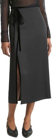 Vince Velvet Trim Side Slit Skirt