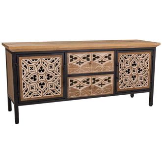 Wanderlust Deco Aparador De Madera Marr&oacute;n 120x35x54