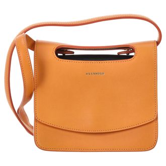 Jil Sander Jil Sander Flap Crossbody Tas in Oranje Leer