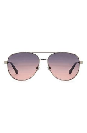 Fossil 58mm Gradient Pilot Sunglasses in Ruthenium/Grey Fuchsia at Nordstrom