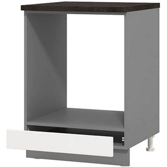 Dmora Dispensa da Cucina Moiolaaa, Mobile da Cucina un Cassetto, 2 Ripiani, Apertura Scorrevole, 55x60x82h cm Bianco