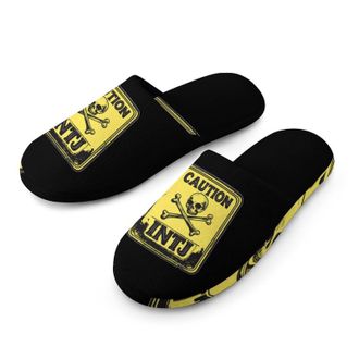 Generic Caution INTJ Warning Sign Mens House Slippers Slip Indoor Slipper On Shoes Warm Outdoor