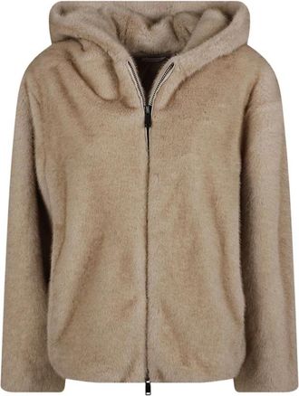 P.A.R.O.S.H. Nepbont & Shearling Jas - Dames - Jassen - Beige - M - Nepbont - Jassen