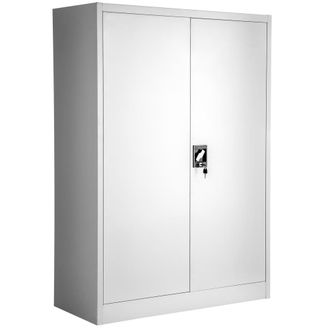 TecTake Armario archivador de acero y 4 alturas regulables 140x90x40 cm gris