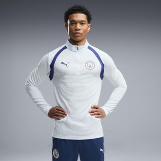 Puma Top da training Manchester City con zip corta da uomo, Accessori, Blu, XXL