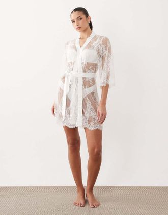 Ann Summers Vestaglia da sposa color avorio-Bianco