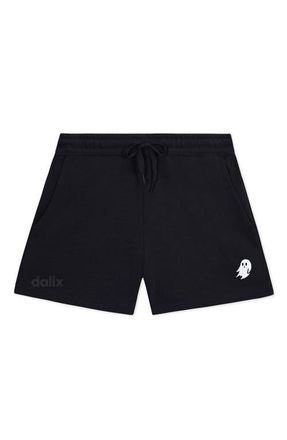 Dalix Womens Ghost Midweight Washed Fleece Shorts in Black at Nordstrom, Size Xx-Large