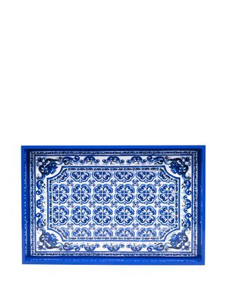 Dolce & Gabbana logo-engraved tray (30cm x 46cm) - Blue