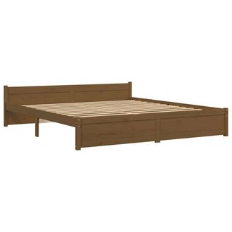 Berkfield Home Beautiful Bed Frame Honey Brown Solid Wood 200x200 cm