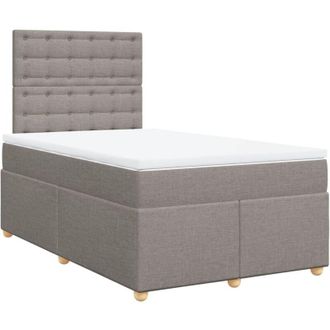 vidaXL Vidaxl - Cama Box Spring Con Colch&oacute;n Tela Gris Taupe 120x200 Cm