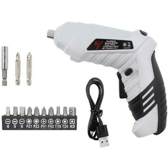 OEM Destornillador El&eacute;ctrico - 3,6 V - Bater&iacute;a Litio 1300 Mah - Luz Led Integrada - Para Espacios Reducidos Y Montaje De Muebles - Kit 16 Piezas