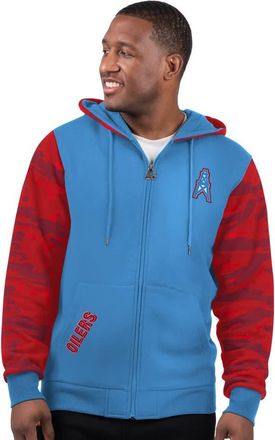 Starter Mens Starter Light Blue Houston Oilers Thursday Night Gridiron Vintage Logo Full-Zip Hoodie at Nordstrom, Size Medium